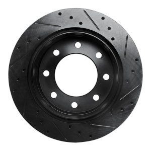 Chevrolet Silverado 1500 Brake Rotor (1) - Rear Left - R1 Concepts - Drilled & Slotted - Black - `03-`05